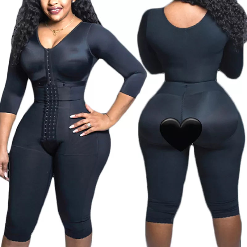 Waist Shrinking Full Body Support Fajas w/ Arm Compression