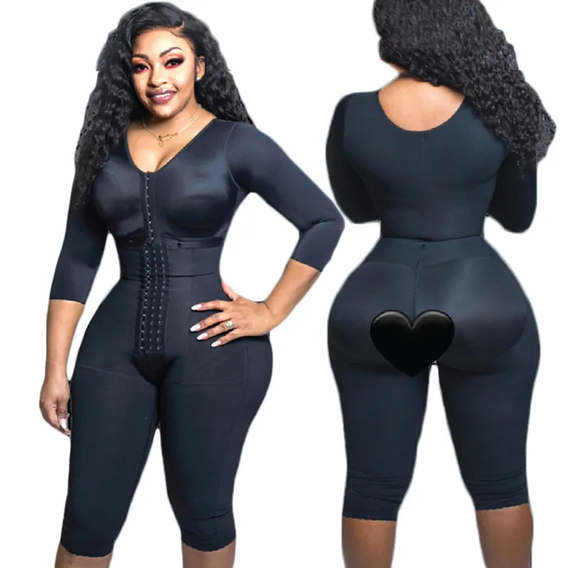 Waist Shrinking Full Body Support Fajas w/ Arm Compression