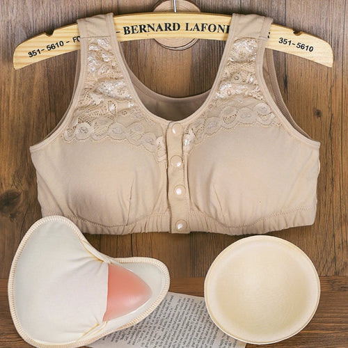 4pcs Lace Mastectomy Bra  w/ insert pockets.