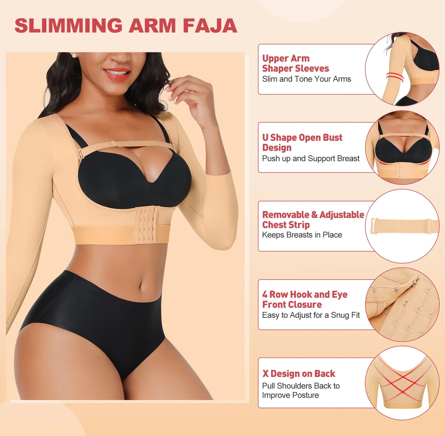 Arm Slimmer Corset Shapewear Postsurgical Shaping Anti-Shake Chest