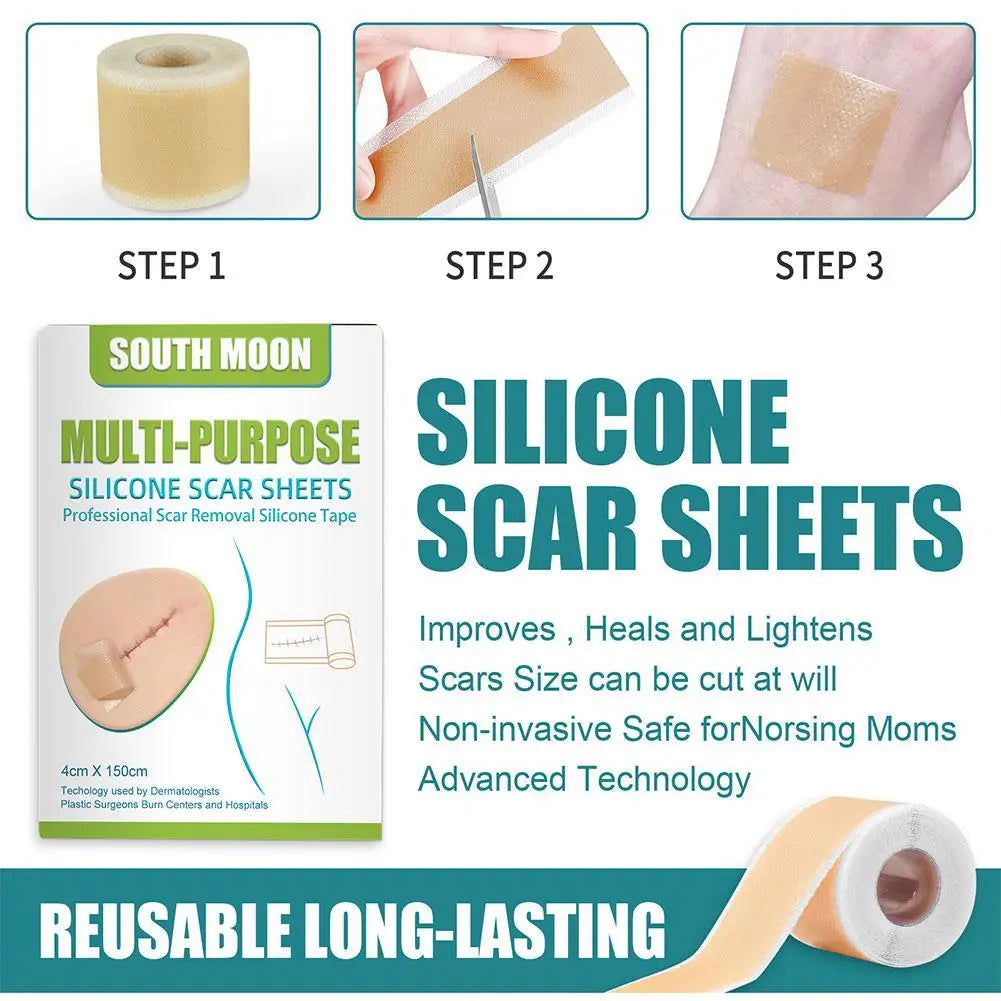 150cm Silicone Gel Scar Sheet Patch Treatment Removal Tape Acne Trauma