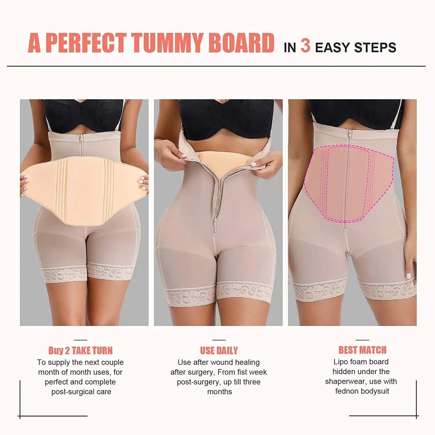 HEXIN Ab Board Post Surgery Compression Board Skin-Friendly Lipo Foam