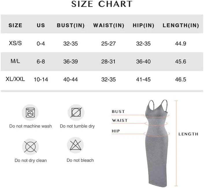 Hexin Shapwear Dress Built In Bra For Women Long Dress Seamless