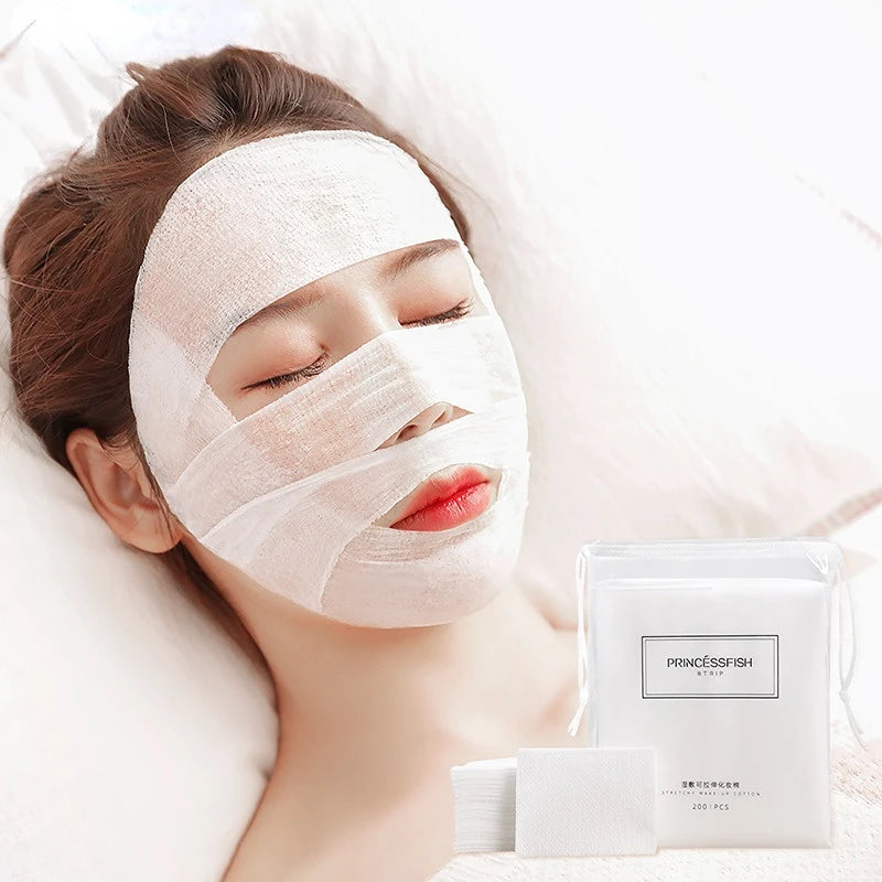 Disposable Cosmetic Cotton Mask Mummy Gauze for Face ( 200 Piece)