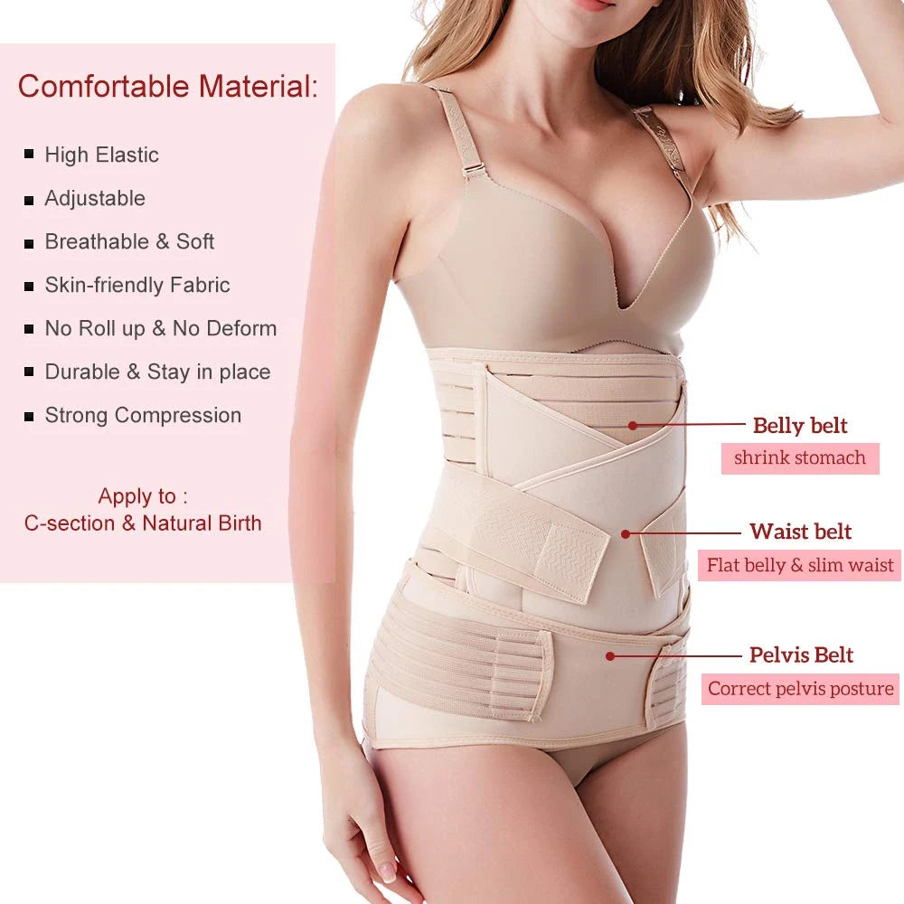 3 In 1 Postpartum Support Recovery Belt Adjustable Postpartum Recovery