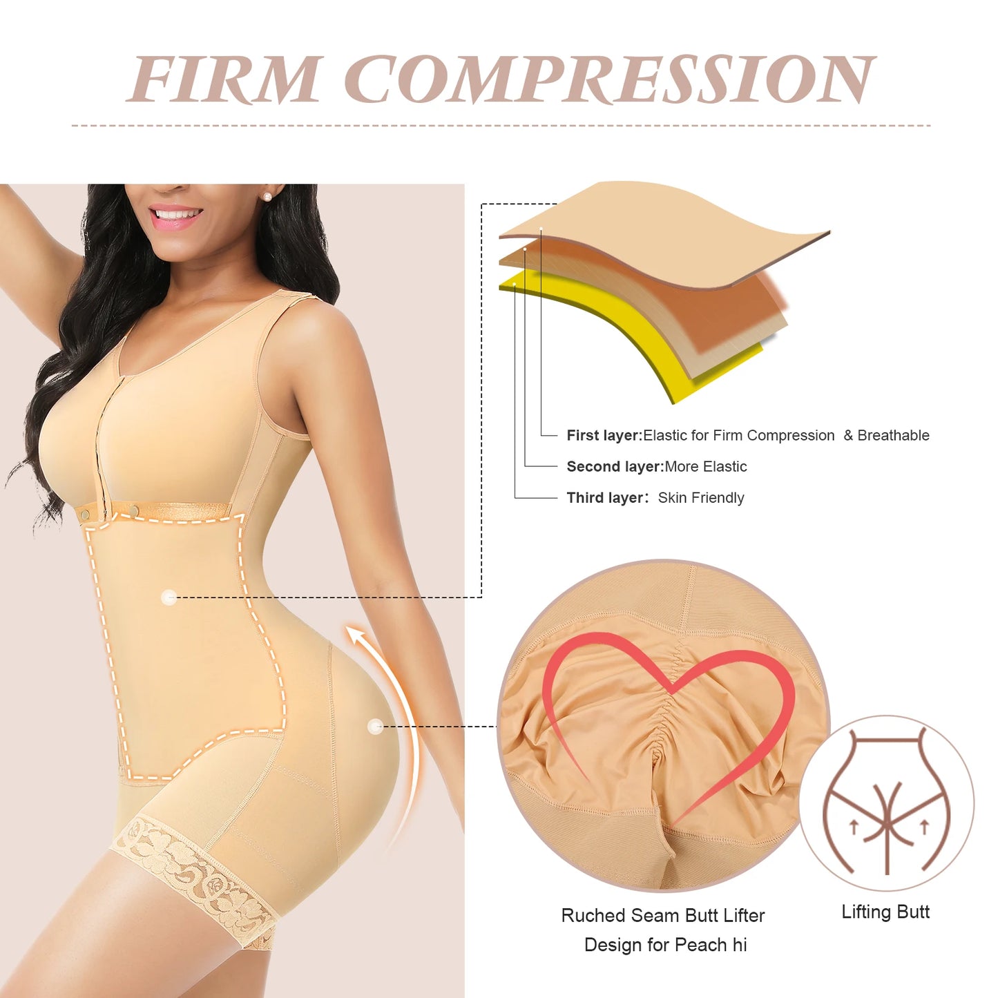 Colombian Fajas - Side Zipper - Sculpting Shapewear Stage One Tummy