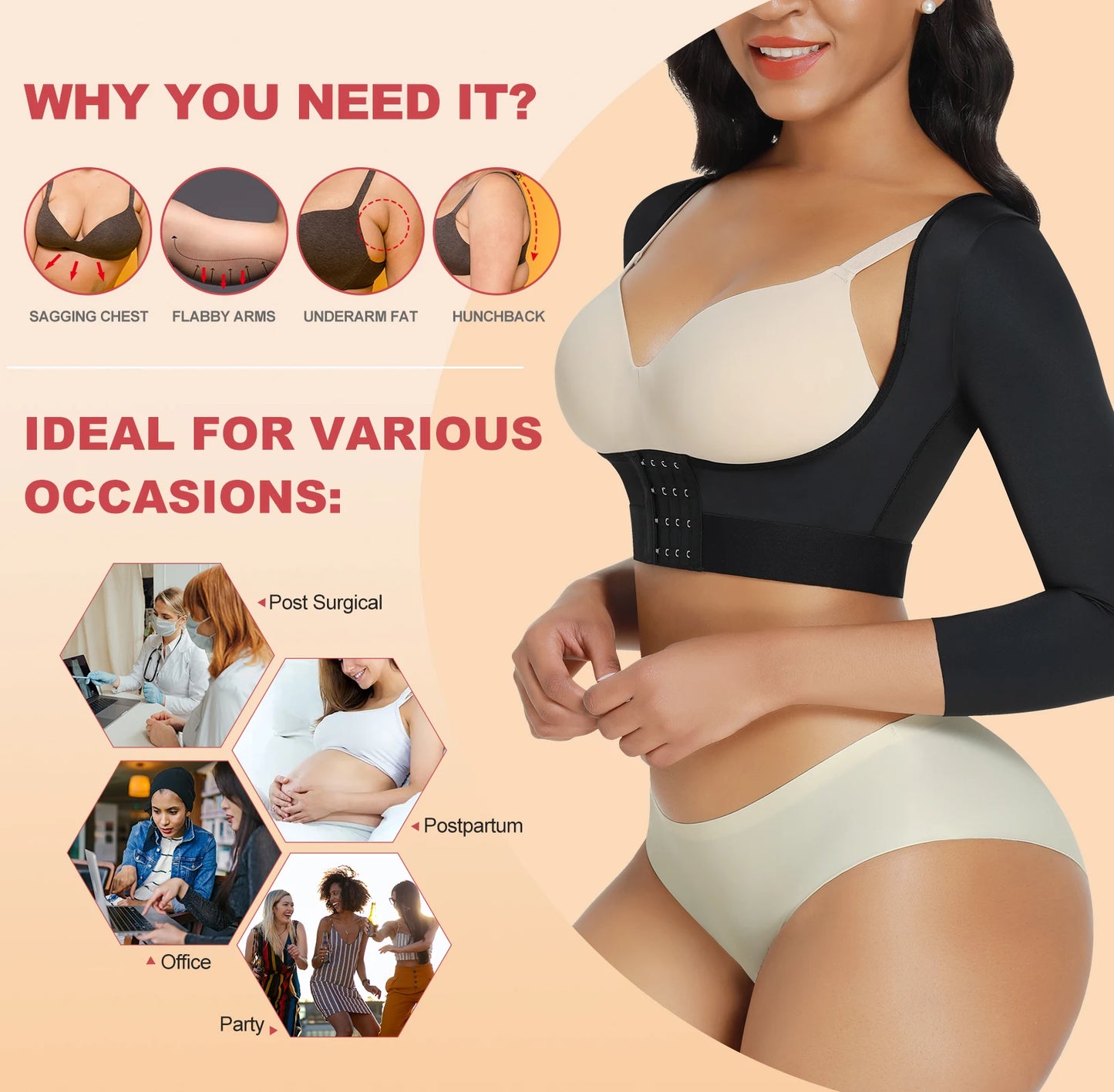 Arm Slimmer Corset Shapewear Postsurgical Shaping Anti-Shake Chest