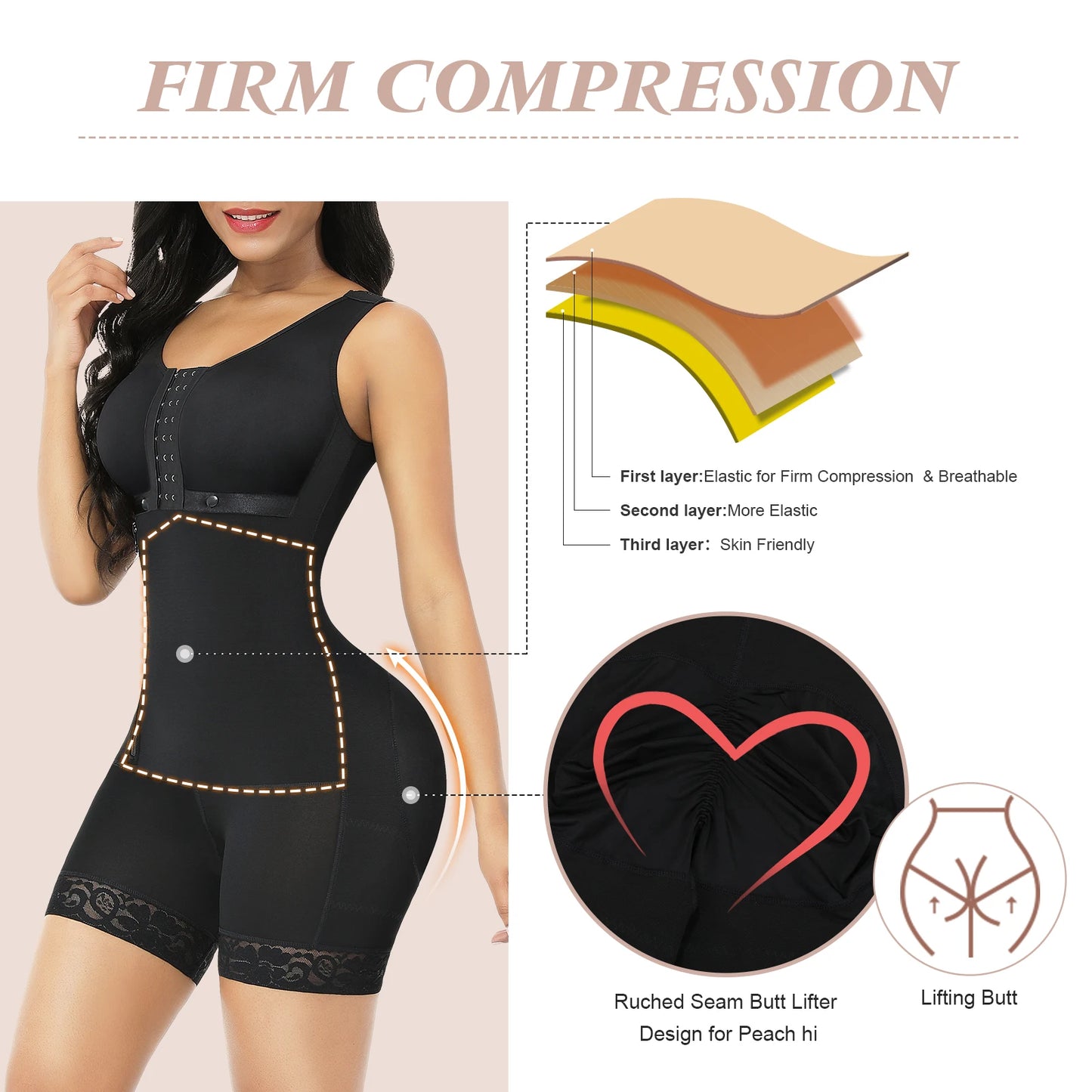 Colombian Fajas - Side Zipper - Sculpting Shapewear Stage One Tummy