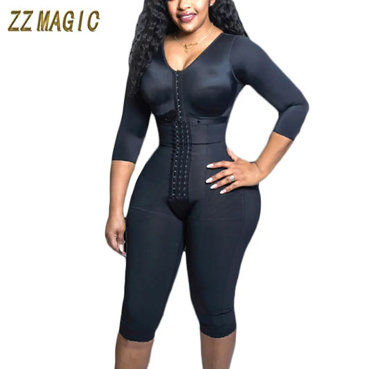 Waist Shrinking Full Body Support Fajas w/ Arm Compression